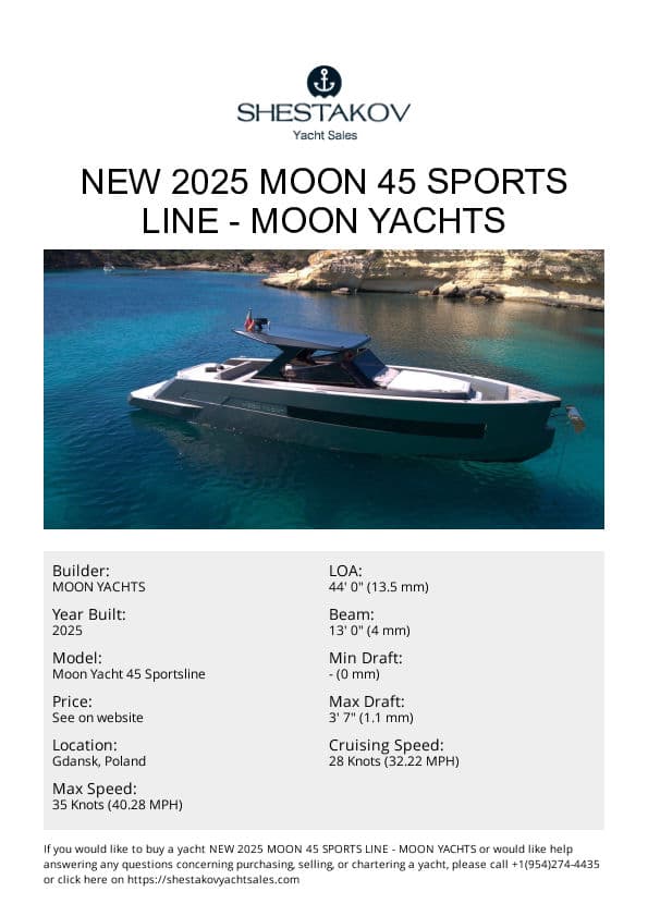 NEW 2025 Moon 45 SPORTS LINE - Moon Yacht 45 Sportsline - 2025