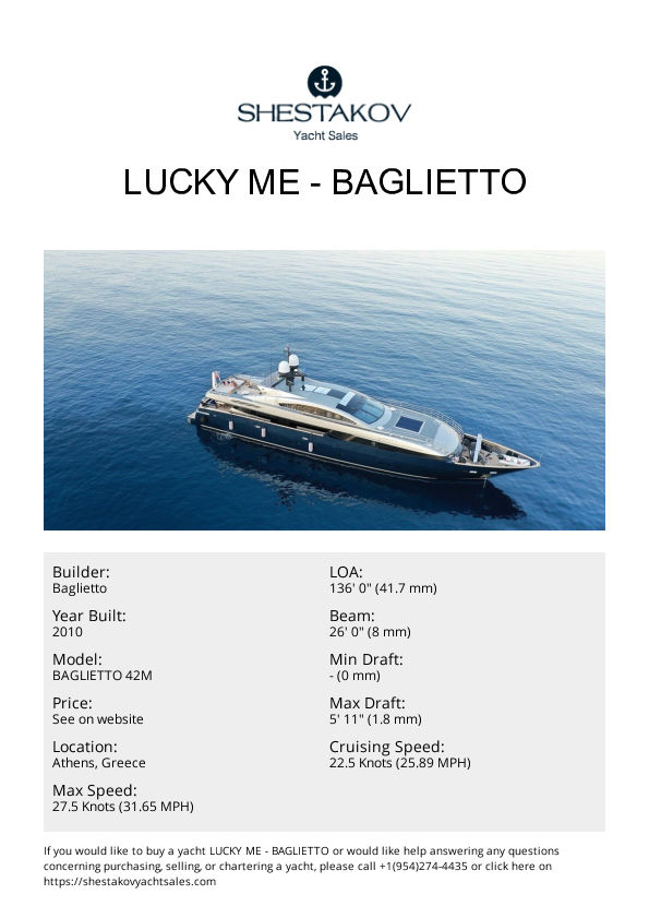 LUCKY ME - BAGLIETTO 42M - 2010