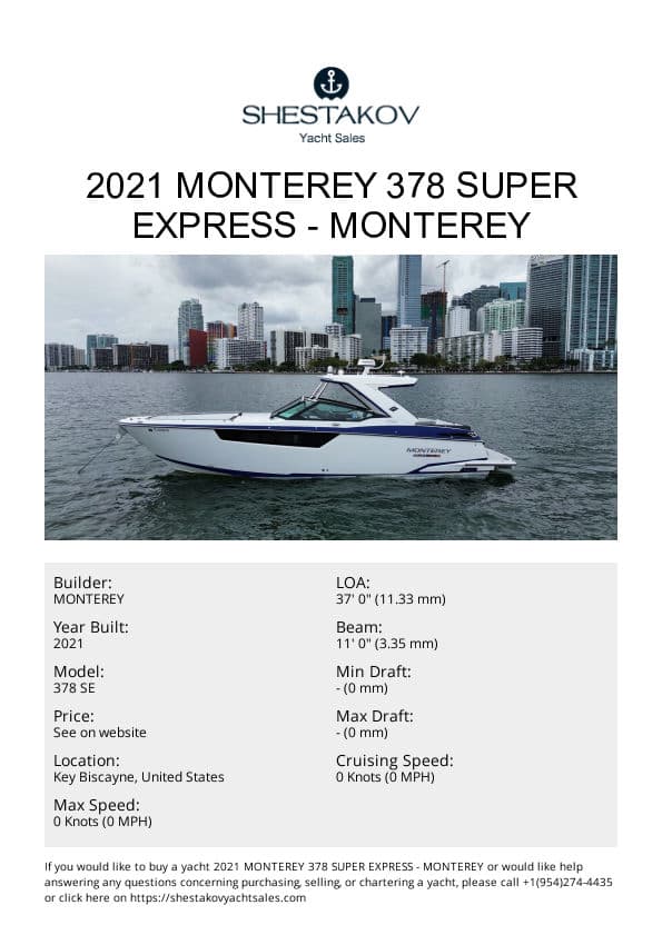 2021 Monterey 378 Super Express - 378 SE - 2021