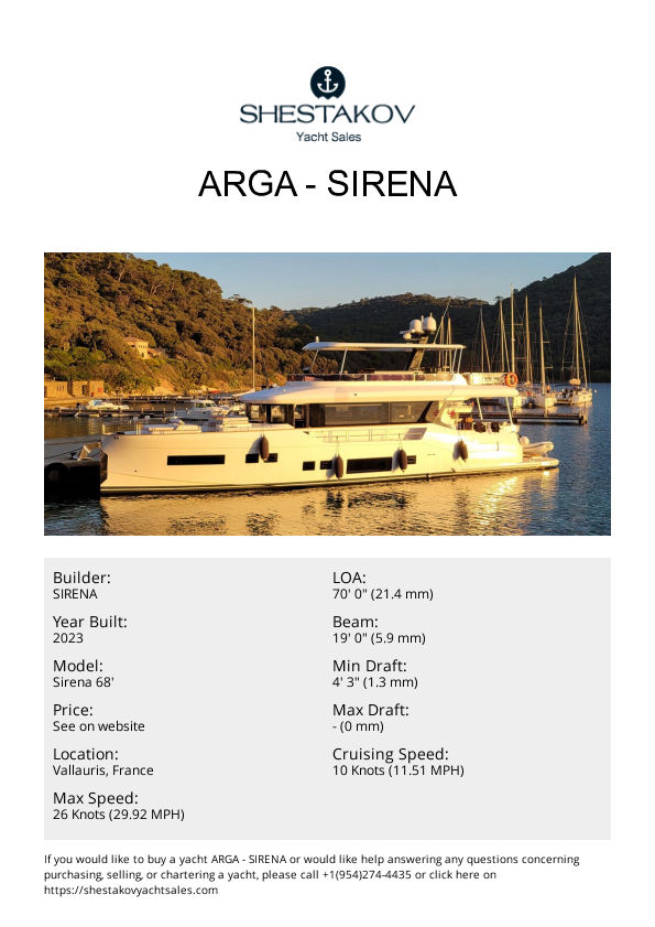 ARGA - Sirena 68' - 2023