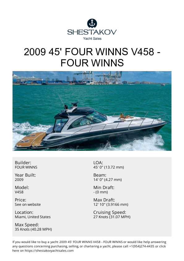 2009 45' Four Winns V458 - V458 - 2009