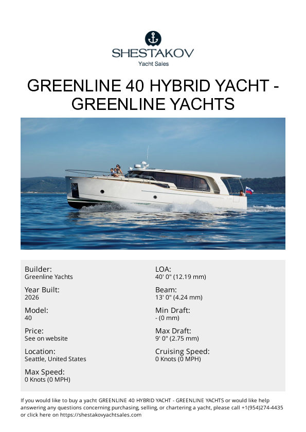 Greenline 40 Hybrid Yacht - 40 - 2026