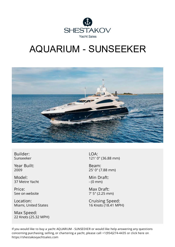 AQUARIUM - 37 Metre Yacht - 2009