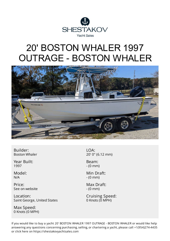 20' Boston Whaler 1997 Outrage - undefined - 1997