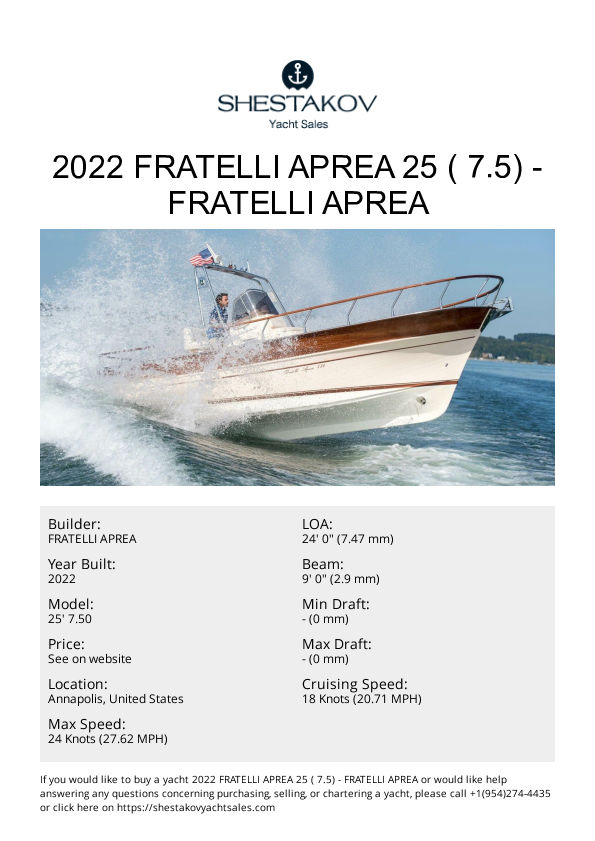 2022 Fratelli Aprea 25 ( 7.5) - 25' 7.50 - 2022