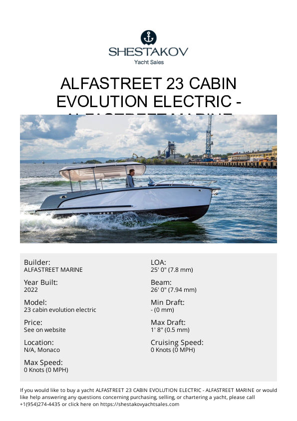 Alfastreet 23 cabin evolution electric - 23 cabin evolution electric - 2022