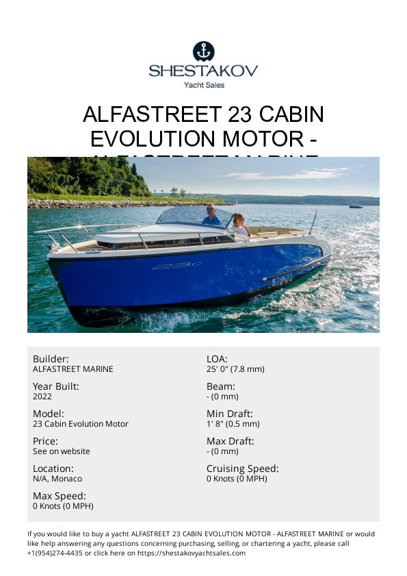 Alfastreet 23 Cabin Evolution Motor - 23 Cabin Evolution Motor - 2022
