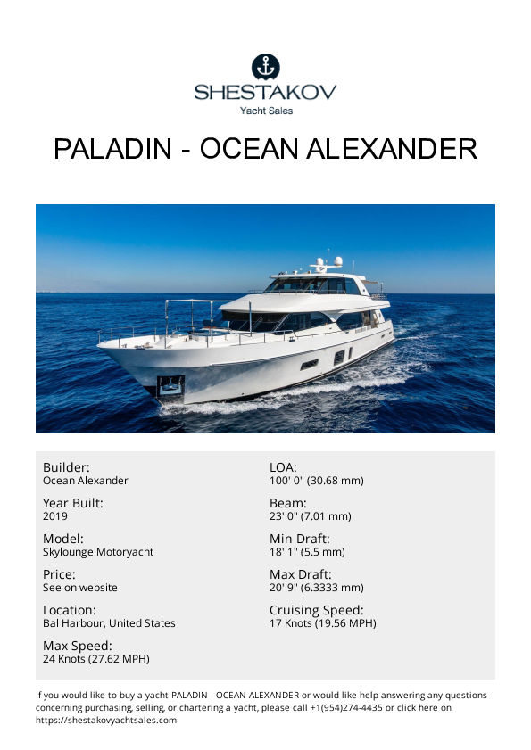 PALADIN - Skylounge Motoryacht - 2019