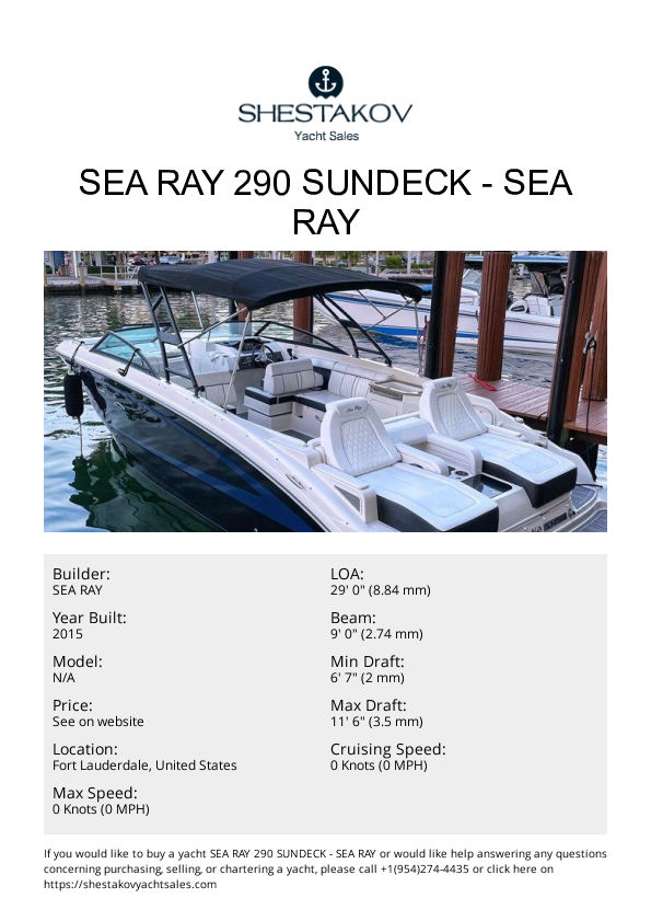 Sea Ray 290 Sundeck - undefined - 2015