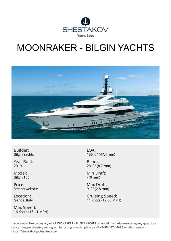 MOONRAKER - Bilgin 156 - 2019