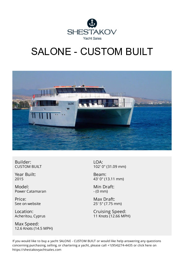 Salone - Power Catamaran - 2015