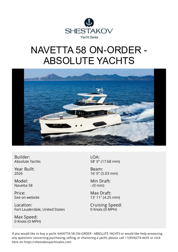 NAVETTA 58 ON-ORDER - Navetta 58 - 2026