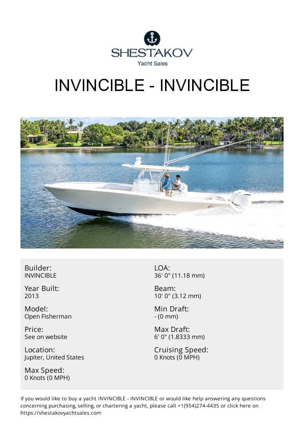 Invincible - Open Fisherman - 2013