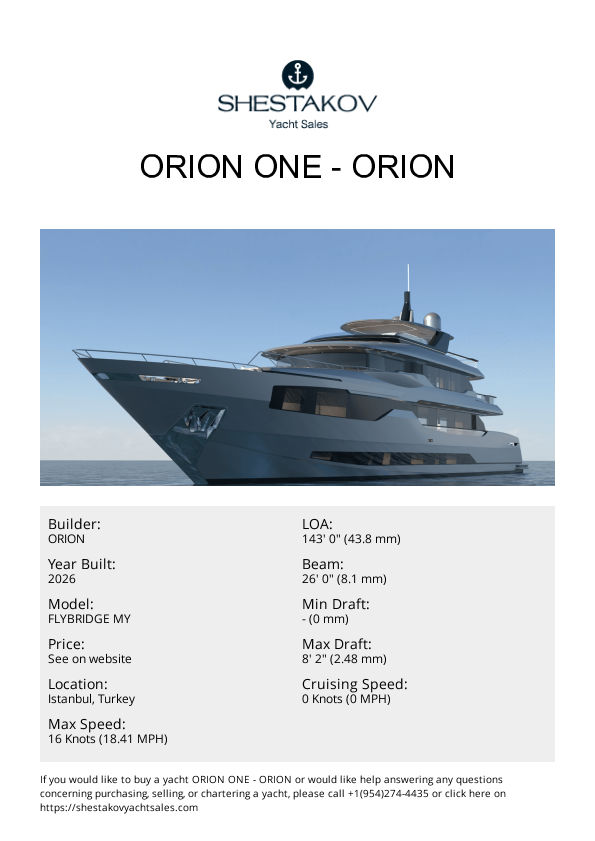 ORION ONE - FLYBRIDGE MY - 2026