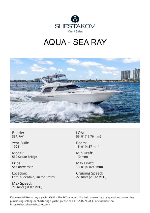 AQUA - 550 Sedan Bridge - 1998