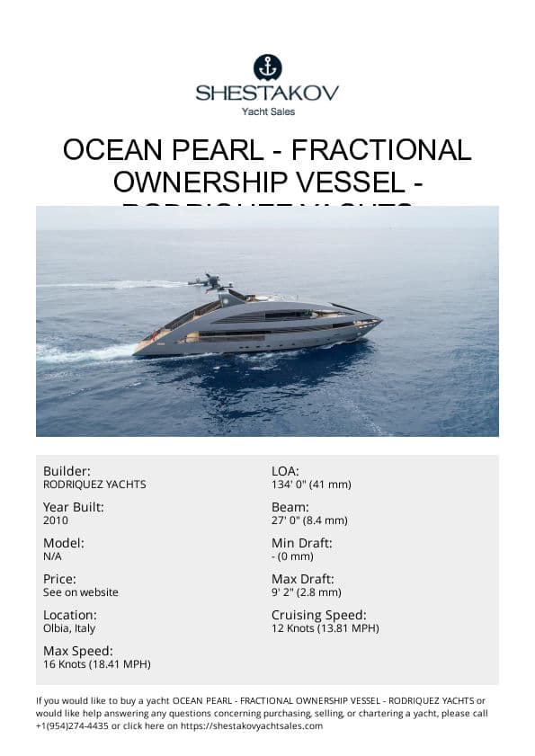 OCEAN PEARL - Fractional Ownership Vessel - undefined - 2010