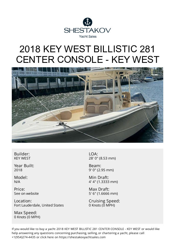 2018 Key West Billistic 281 Center Console - undefined - 2018