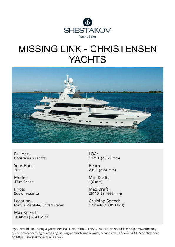 MISSING LINK - 43 m Series - 2015