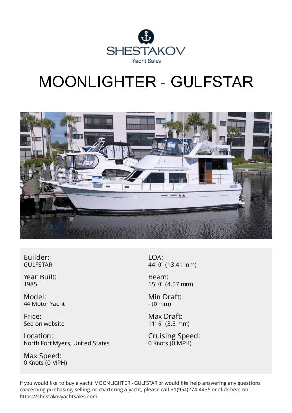 Moonlighter - 44 Motor Yacht - 1985