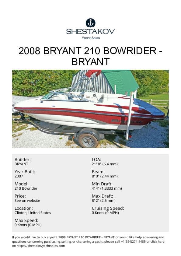 2008 Bryant 210 Bowrider - 210 Bowrider - 2008