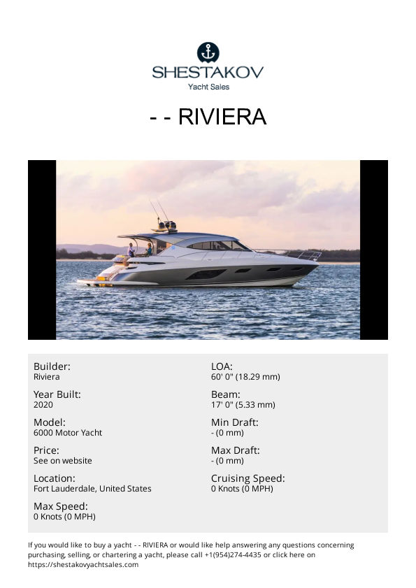 - - 6000 Motor Yacht - 2020