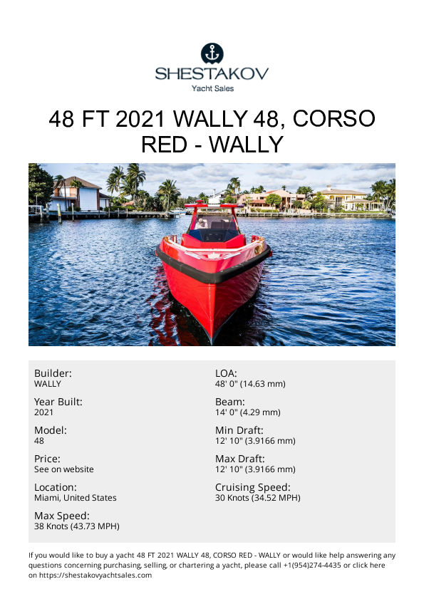 48 ft 2021 Wally 48, Corso Red - 48 - 2021