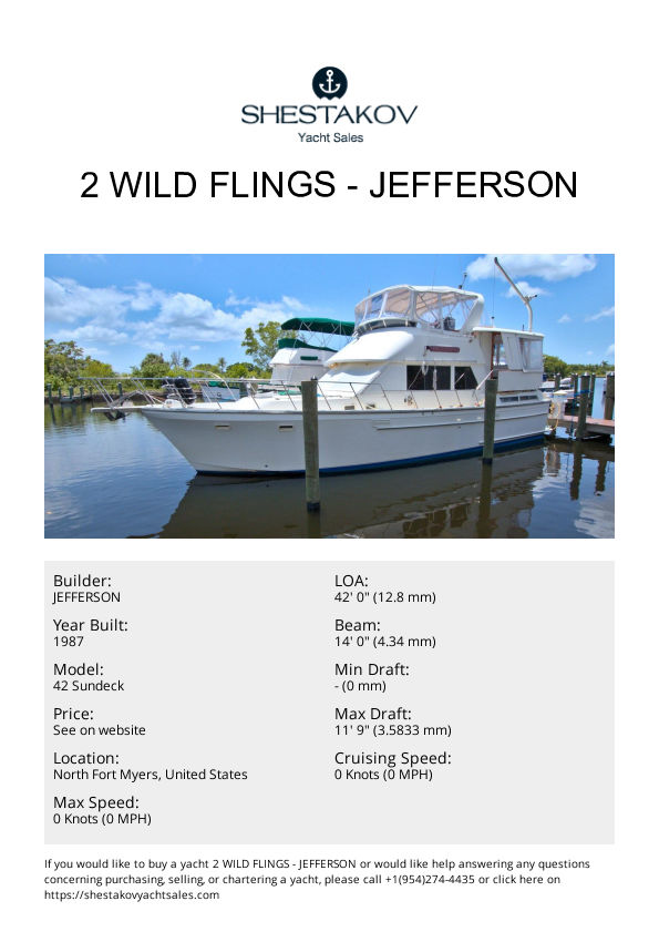 2 Wild Flings - 42 Sundeck - 1987