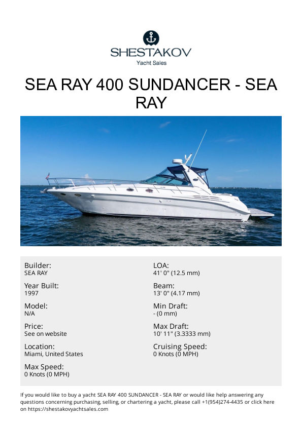 Sea Ray 400 Sundancer - undefined - 1997
