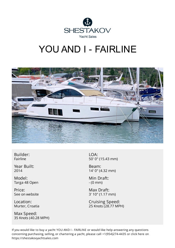 YOU AND I - Targa 48 Open - 2014