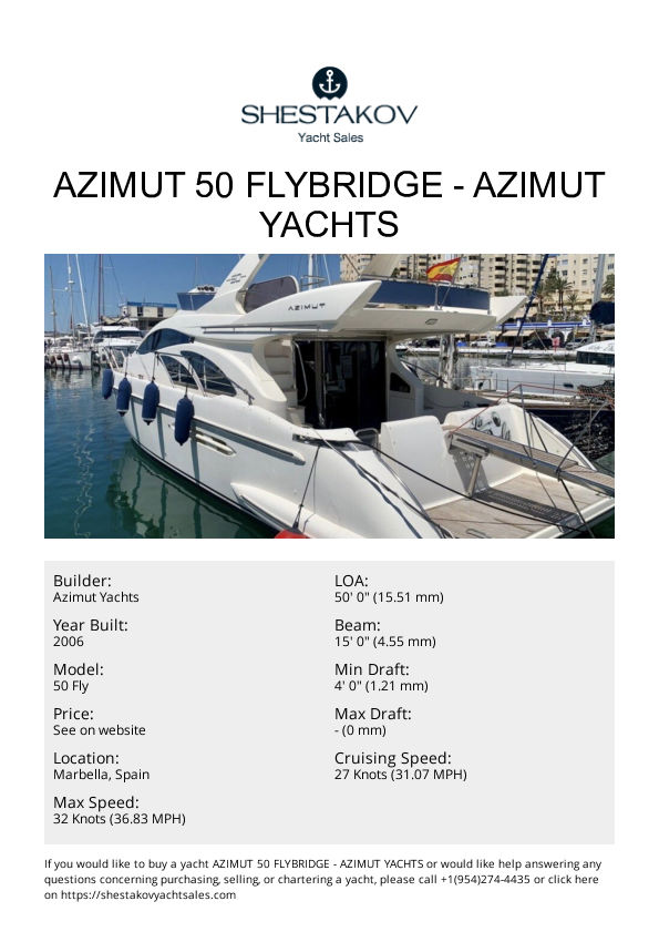 AZIMUT 50 FLYBRIDGE - 50 Fly - 2006