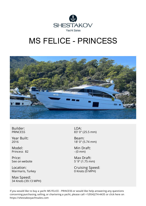 Ms Felice - Princess 82 - 2016