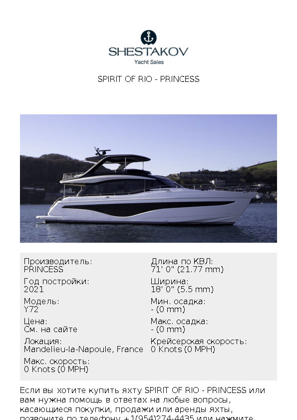 SPIRIT OF RIO - Y72 - 2021