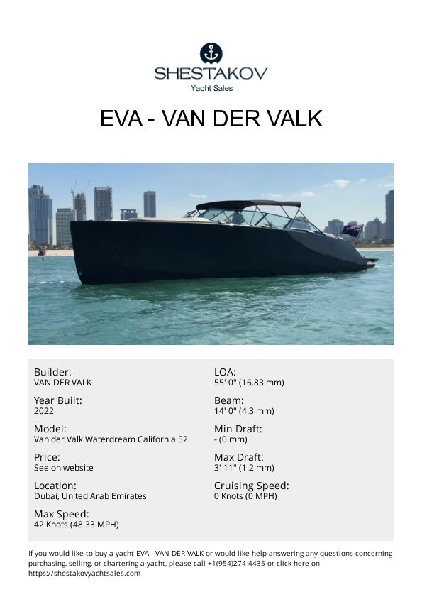 EVA - Van der Valk Waterdream California 52 - 2022