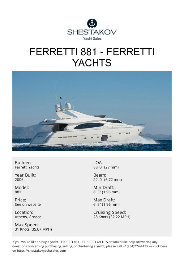 FERRETTI 881 - 881 - 2006
