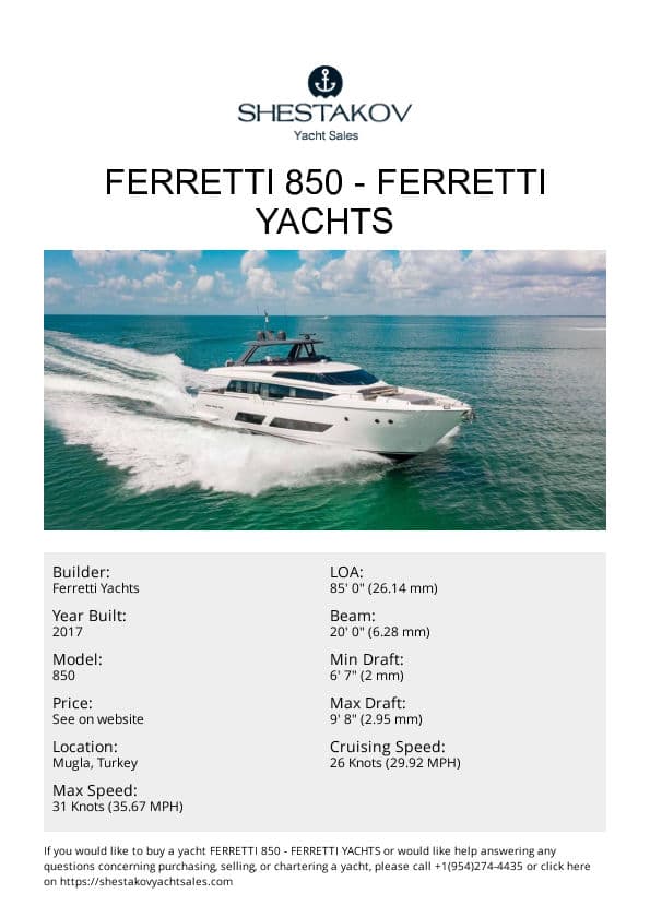 Ferretti 850 - 850 - 2017