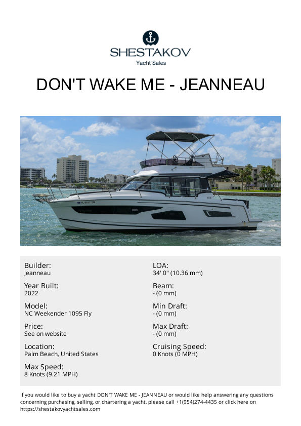 DON'T WAKE ME - NC Weekender 1095 Fly - 2022