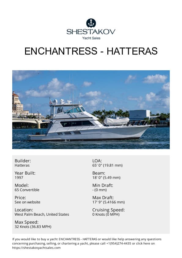 ENCHANTRESS - 65 Convertible - 1997