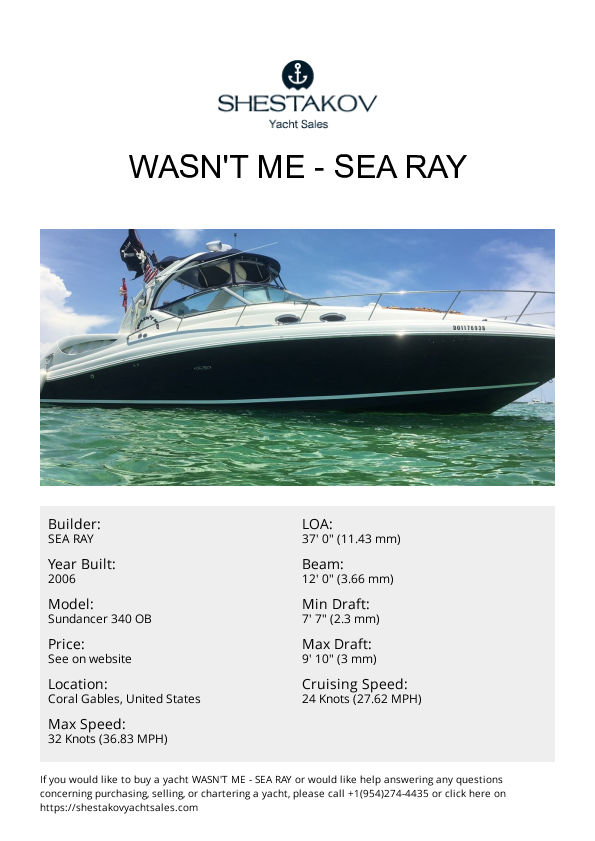 Wasn't Me - Sundancer 340 OB - 2006