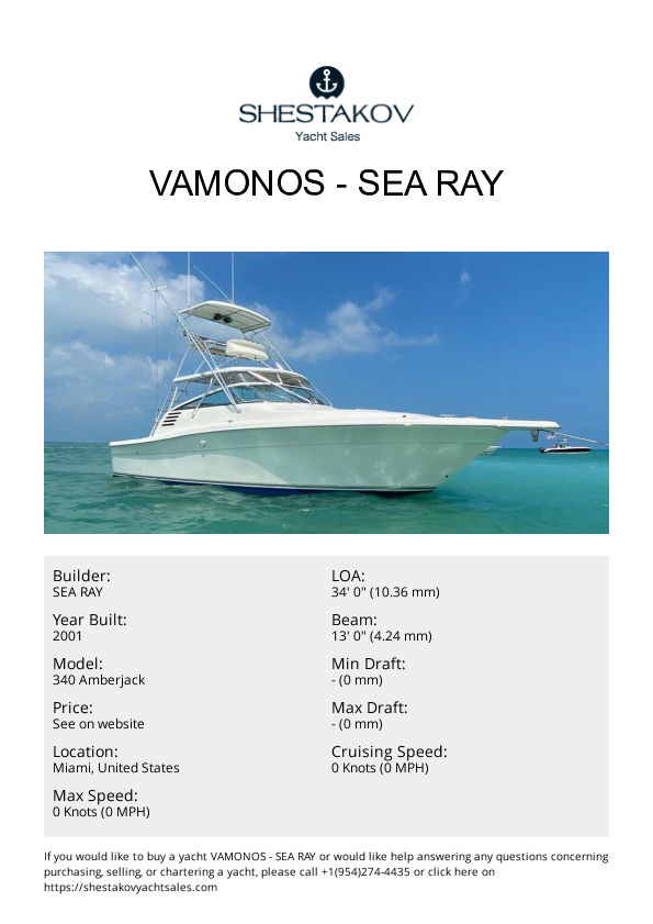 Vamonos - 340 Amberjack - 2001