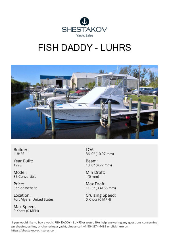 Fish Daddy - 36 Convertible - 1998