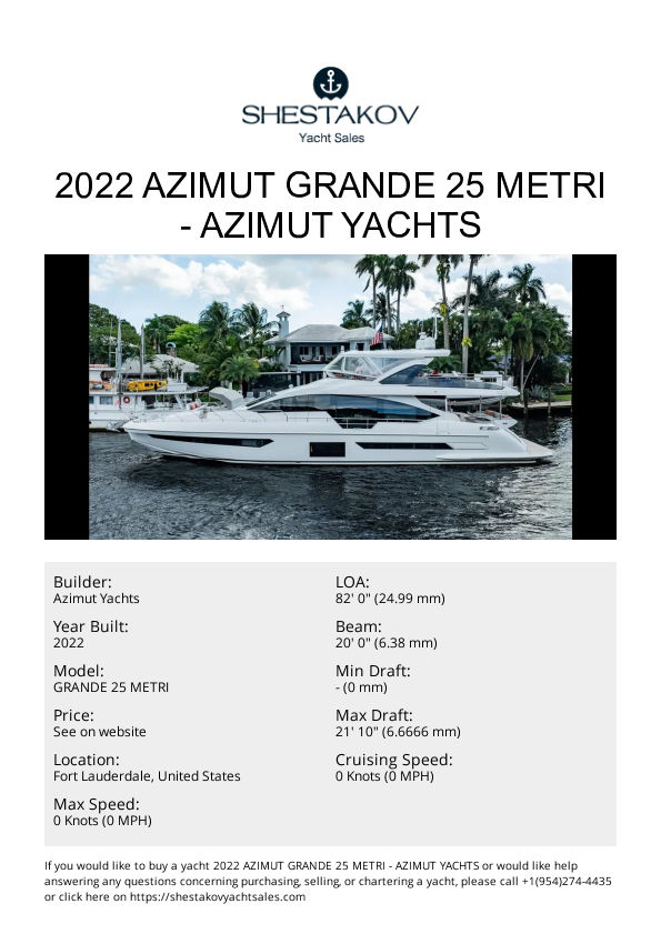 2022 Azimut GRANDE 25 METRI - GRANDE 25 METRI - 2022