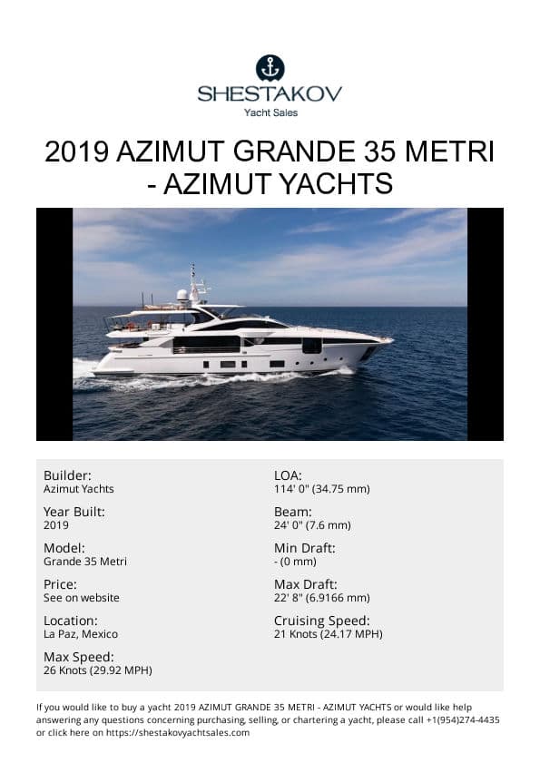 2019 Azimut Grande 35 Metri - Grande 35 Metri - 2019