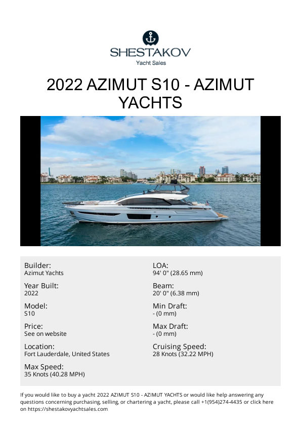 2022 Azimut S10 - S10 - 2022