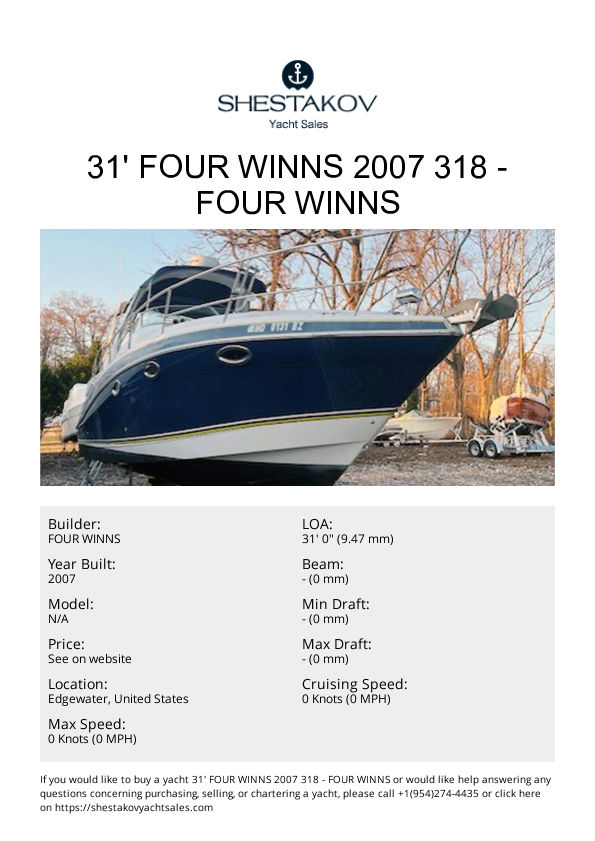 31' Four Winns 2007 318 - undefined - 2007