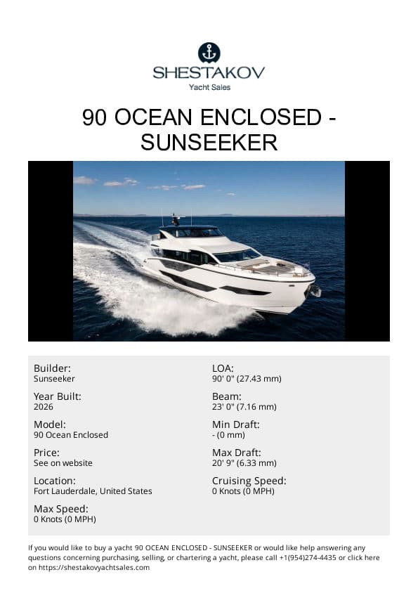 90 OCEAN ENCLOSED - 90 Ocean Enclosed - 2026