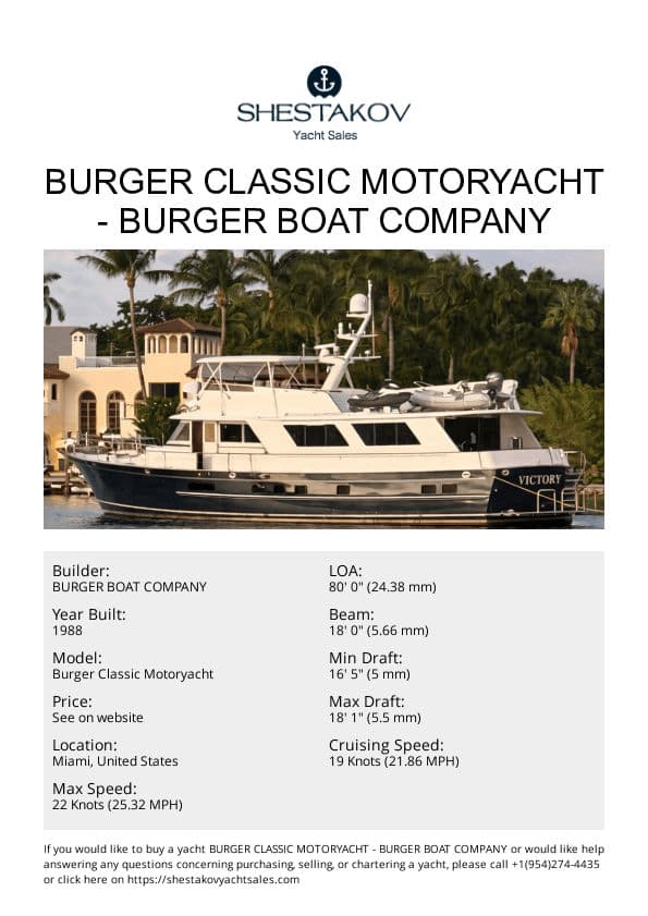 Burger Classic Motoryacht - Burger Classic Motoryacht - 1988