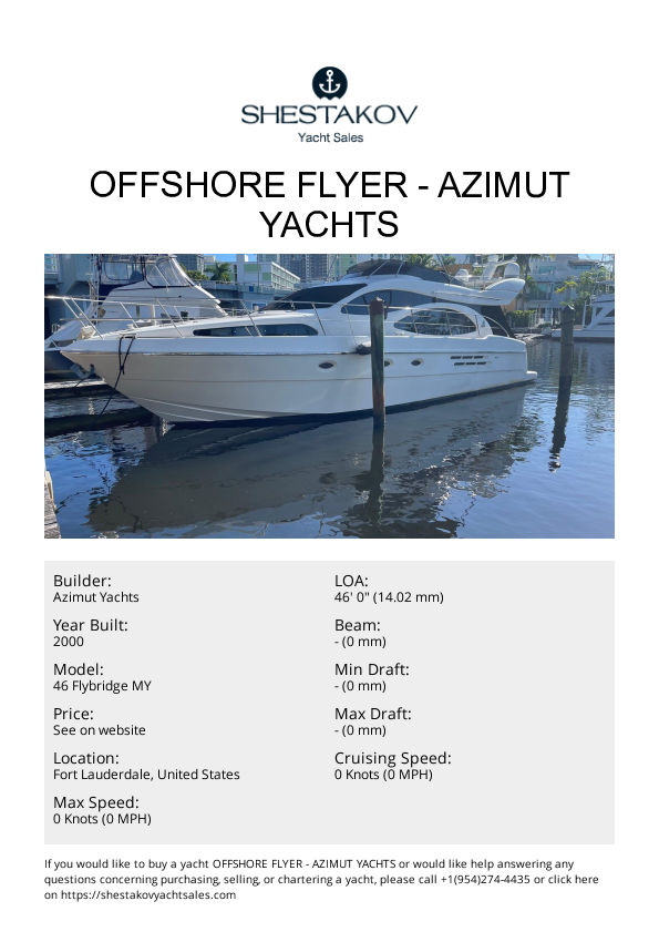 OFFSHORE FLYER - 46 Flybridge MY - 2000