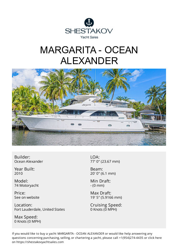 Margarita - 74 Motoryacht - 2010