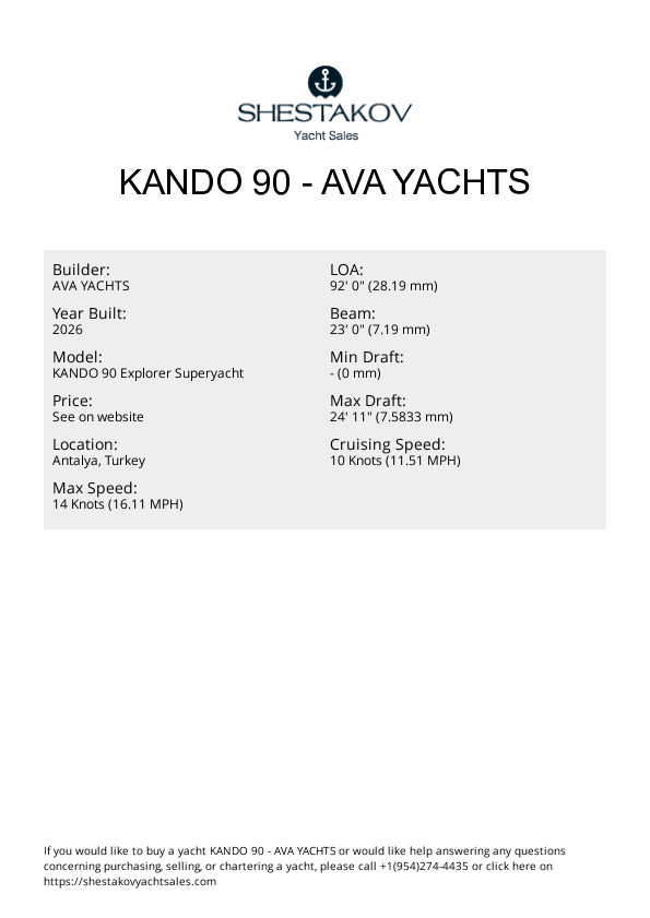 KANDO 90 - KANDO 90 Explorer Superyacht - 2026