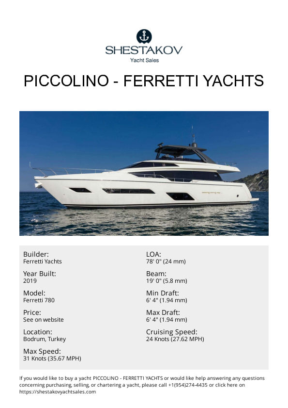 PICCOLINO - Ferretti 780 - 2019